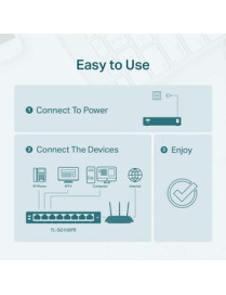 Tp Link TP-Link 8-Port Gigabit Easy Smart Switch with 4-Port PoE - 8 Ports - Manageable - Gigabit Ethernet - 10/100/1000Base-T -