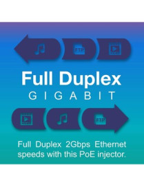 TRENDnet Gigabit Power Over Ethernet Injector, Full Duplex Gigabit Speeds, 1 x Gigabit Ethernet Port, 1 x PoE Gigabit Ethernet P