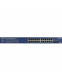 Netgear 24-Port Gigabit PoE+ Smart Managed Pro Switch with 2 SFP Ports (GS724TPv2) - 24 Ports - Manageable - 2 Layer Supported -