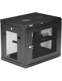 StarTech.com 2 Post 9U 19" Wall Mount Network Cabinet Adjustable 6-15"- Locking Vented IT Equipment/Switch Rack Enclosure /Shelf