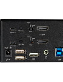 StarTech.com 2 Port Dual Monitor HDMI KVM Switch, 4K 60Hz HDMI 2.0 UHD HDR, 2 Port USB 3.0 Hub, 4x USB HID, Audio, Hotkey Switch