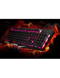 Mad Catz The Authentic S.T.R.I.K.E. 2 Membrane Gaming Keyboard - Black - Cable Connectivity Multimedia Hot Key(s) - Membrane Key