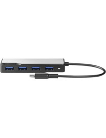 Alogic USB-C Fusion SWIFT 4-in-1 Hub - Space Grey - USB Type C - Portable - 4 USB Port(s) - 4 USB 3.0 Port(s) - Chrome OS, PC, M