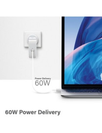 ALOGIC USB-C Laptop/Macbook Wall Charger 60W with Power Delivery- Travel Edition with AU, EU, UK, US Plugs and 2m Cable - 1 Pack