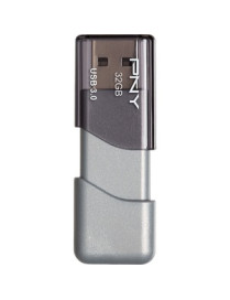 PNY 32GB USB 3.0 (3.1 Gen 1) Type A Flash Drive - 32 GB - USB 3.0 (3.1 Gen 1) - 90 MB/s Read Speed - 45 MB/s Write Speed - Silve