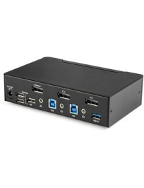 StarTech.com 2 Port DisplayPort KVM Switch - 4K 60Hz - Single Display - UHD DP 1.2 USB KVM Switch with USB 3.0 Hub & Audio - TAA