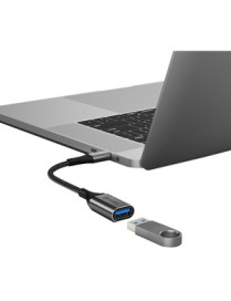 Alogic Super Ultra USB 3.1 USB-C to USB-A Adapter - 15cm - Space Grey - 5.9" USB/USB-C Data Transfer Cable for Phone, Tablet, No