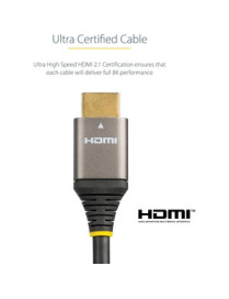 StarTech.com 10ft/3m HDMI 2.1 Cable, Certified Ultra High Speed HDMI Cable 48Gbps, 8K 60Hz/4K 120Hz HDR10+, 8K HDMI Cable, Monit