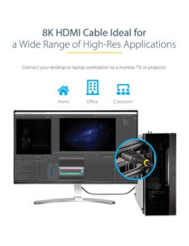 StarTech.com 10ft/3m HDMI 2.1 Cable, Certified Ultra High Speed HDMI Cable 48Gbps, 8K 60Hz/4K 120Hz HDR10+, 8K HDMI Cable, Monit