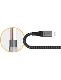 Alogic SUPER Ultra USB-A to Lightning Cable -Space Grey-1.5m - 4.9 ft Lightning/USB Data Transfer Cable for iPhone, Charger - Fi