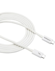 StarTech.com 2m Thunderbolt 3 Cable - 20Gbps - White - Thunderbolt / USB-C / DisplayPort Compatible - Thunderbolt 3 USB-C Cable 