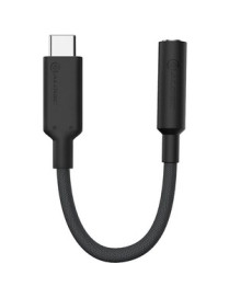 ALOGIC Elements PRO 10cm USB-C to 3.5mm Audio Adapter - Black - 3.9" Mini-phone/USB-C Audio Cable for Audio Device, Phone, Table