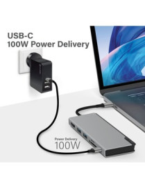 ALOGIC Ultra USB-C Dock UNI - 2 x USB-A (USB 3.0) 1 x USB-C (Data/PD 100W) 1 x SD Card Slot 1x Micro SD Card Slot 1 x HDMI 4K @3