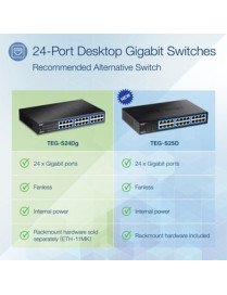 TRENDnet 24-Port Unmanaged Gigabit GREENnet Desktop Switch, Ethernet Network Switch, 24 x 10-100-1000 Gigabit Ethernet RJ-45 Por