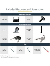 StarTech.com 15U 19" Server Rack Cabinet - 4 Post Adjustable Depth (6-32") Locking Knock Down Enclosure - Mobile w/Glass Door & 