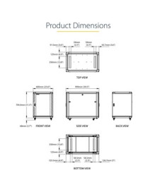 StarTech.com 15U 19" Server Rack Cabinet - 4 Post Adjustable Depth (6-32") Locking Knock Down Enclosure - Mobile w/Glass Door & 