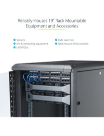 StarTech.com 15U 19" Server Rack Cabinet - 4 Post Adjustable Depth (6-32") Locking Knock Down Enclosure - Mobile w/Glass Door & 