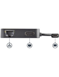 StarTech.com USB C Multiport Adapter - Portable USB Type-C Mini Dock to 4K UHD HDMI Video - GbE, USB 3.0 Hub - Thunderbolt 3 Com