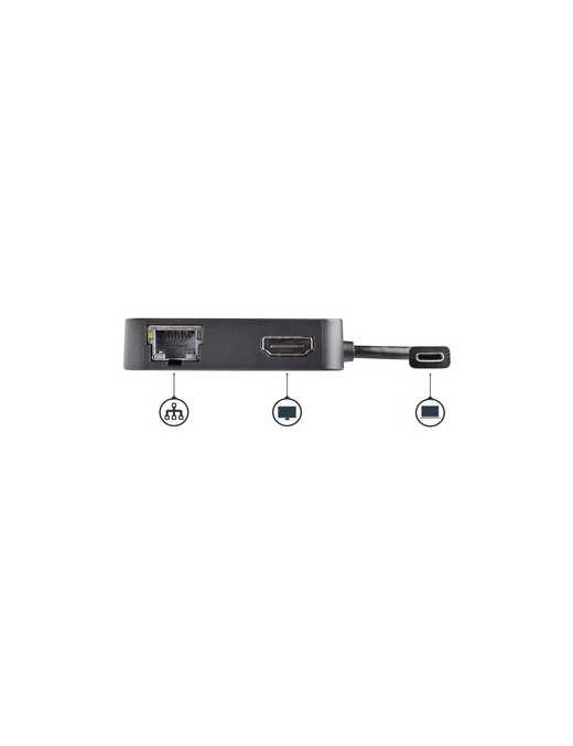 StarTech.com USB C Multiport Adapter - Portable USB Type-C Mini Dock to 4K UHD HDMI Video - GbE, USB 3.0 Hub - Thunderbolt 3 Com