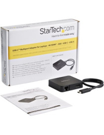 StarTech.com USB C Multiport Adapter - Portable USB Type-C Mini Dock to 4K UHD HDMI Video - GbE, USB 3.0 Hub - Thunderbolt 3 Com