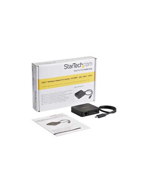 StarTech.com USB C Multiport Adapter - Portable USB Type-C Mini Dock to 4K UHD HDMI Video - GbE, USB 3.0 Hub - Thunderbolt 3 Com