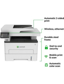 Lexmark MB2236I Wireless Laser Multifunction Printer-Monochrome-Copier/Scanner-36 ppm Mono Print-600x600 Print (2400x600 class)-