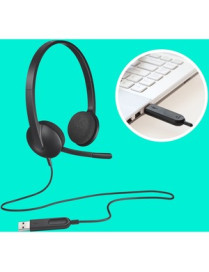 Logitech USB Headset H340 - Stereo - USB - Wired - 20 Hz - 20 kHz - Over-the-head - Binaural - Semi-open - 6 ft Cable - Black