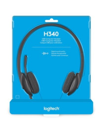 Logitech USB Headset H340 - Stereo - USB - Wired - 20 Hz - 20 kHz - Over-the-head - Binaural - Semi-open - 6 ft Cable - Black