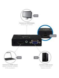 StarTech.com 2x1 HDMI + VGA to HDMI Converter Switch w/ Automatic and Priority Switching - 1080p - Share an HDMI display/project