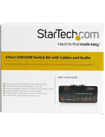 StarTech.com StarTech.com SV411KUSB - KVM / audio switch - USB - 4 ports - 1 local user - Control 4 USB enabled computers with t