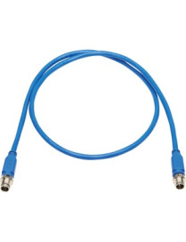 Tripp Lite NM12-601-02M-BL M12 X-Code Cat6 Ethernet Cable, M/M, Blue, 2 m (6.6 ft.) - 6.6 ft Category 6 Network Cable for Networ