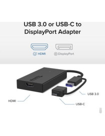 Plugable HDMI/USB/USB-C Audio/Video Adapter - 1 x USB 3.0 Type A - Male, 1 x USB 3.0 Type C - Male - 1 x HDMI Digital Audio/Vide