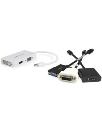 StarTech.com Travel A/V Adapter: 3-in-1 Mini DisplayPort to VGA DVI or HDMI Converter - White - Connect a Mini DisplayPort-equip