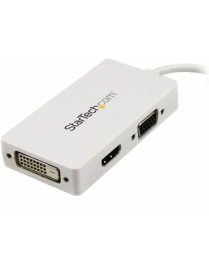 StarTech.com Travel A/V Adapter: 3-in-1 Mini DisplayPort to VGA DVI or HDMI Converter - White - Connect a Mini DisplayPort-equip