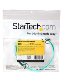 StarTech.com 1m Fiber Optic Cable - 10 Gb Aqua - Multimode Duplex 50/125 - LSZH - LC/LC - OM3 - LC to LC Fiber Patch Cable - Del