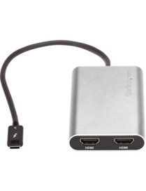 StarTech.com Thunderbolt 3 to Dual HDMI 2.0 Adapter - 4K 60Hz Dual Monitor TB3 HDMI Video Adapter - Thunderbolt 3 Certified -Mac