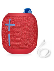 Logitech Ultimate Ears WONDER­BOOM 2 Portable Bluetooth Speaker System - Radical Red - 75 Hz to 20 kHz - 360° Circle Sound - Bat