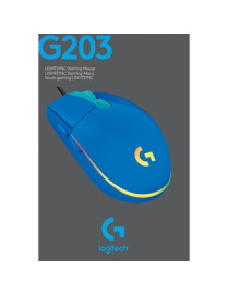 Logitech G203 Gaming Mouse - Cable - Blue - USB - 8000 dpi - 6 Button(s)