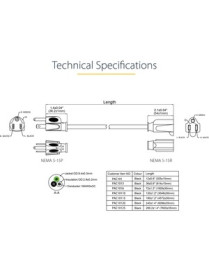 StarTech.com 6ft (2m) Power Extension Cord, NEMA5-15R to NEMA5-15P Black Extension Cord, 13A 125V, 16AWG, Computer Power Extensi