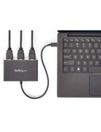 StarTech.com 3-Port Multi Monitor Adapter - USB-C to HDMI Video Splitter - USB Type-C to HDMI MST Hub - Thunderbolt 3 Compatible