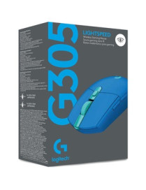 Logitech G305 LIGHTSPEED Wireless Gaming Mouse - Travel Mouse - Optical - Wireless - Radio Frequency - 2.40 GHz - Blue - 12000 d