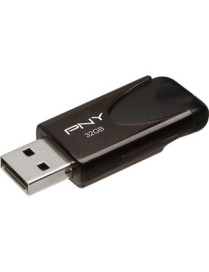 PNY 32GB Attaché 4 2.0 Flash Drive - 32 GB - USB 2.0 Type A - Black - 1 Year Warranty