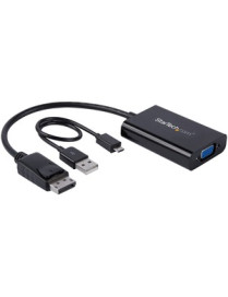 StarTech.com DisplayPort to VGA Adapter with Audio - DP to VGA Converter - 1920x1200 - Connect your PC to a VGA display and a di