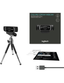 Logitech C922 Webcam - 2 Megapixel - 60 fps - USB 2.0 - 1920 x 1080 Video - Auto-focus - 1.2x Digital Zoom - Microphone - Comput