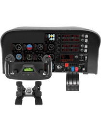 Logitech Saitek Flight Throttle Quadrant Professional Simulation Axis Levers - Cable - USB - PC - 5.9 ft Cable - Black, Red, Blu