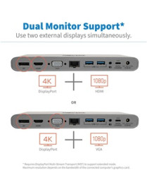 Tripp Lite U442-DOCK4-S Docking Station - for Notebook/Tablet PC/Desktop PC/Smartphone - 100 W - USB Type C - 6 x USB Ports - 4 