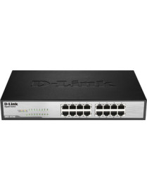 D Link D-Link 16-Port Gigabit Unmanaged Switch - 16 Ports - 2 Layer Supported - 9.30 W Power Consumption - Twisted Pair - 1U Hig