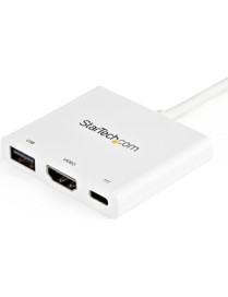 StarTech.com StarTech.com USB C Multiport Adapter with HDMI 4K & 1x USB 3.0 - PD - Mac & Windows - White USB Type C All in One V