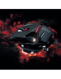 Mad Catz The Authentic R.A.T. 8+ Optical Gaming Mouse - Pixart 3389 - Cable - Black - 1 Pack - USB 2.0 - 16000 dpi - 11 Button(s