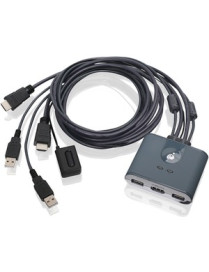 IOGEAR 2-Port Full HD KVM Switch with HDMI and USB Connections - 2 Computer(s) - 1 Local User(s) - 1920 x 1200 - 4 x USB - 3 x H